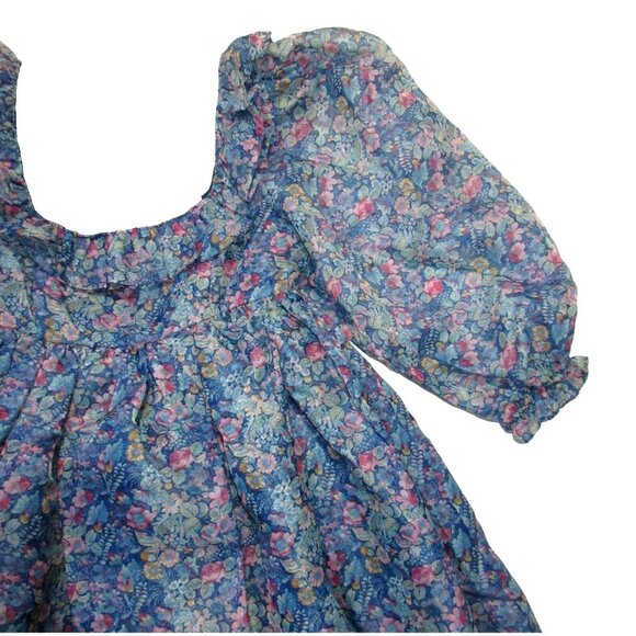 NWT Selkie The Mayfair in Secret Garden Floral Organza Puff Mini Dress XXL 2XL - Picture 6 of 10